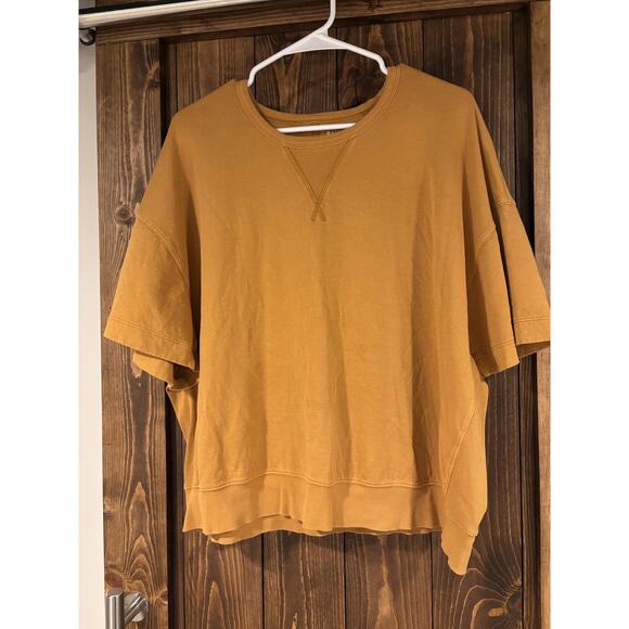 Athleta Short Sleeve Crop Sweatshirt Large - Picture 3 of 5